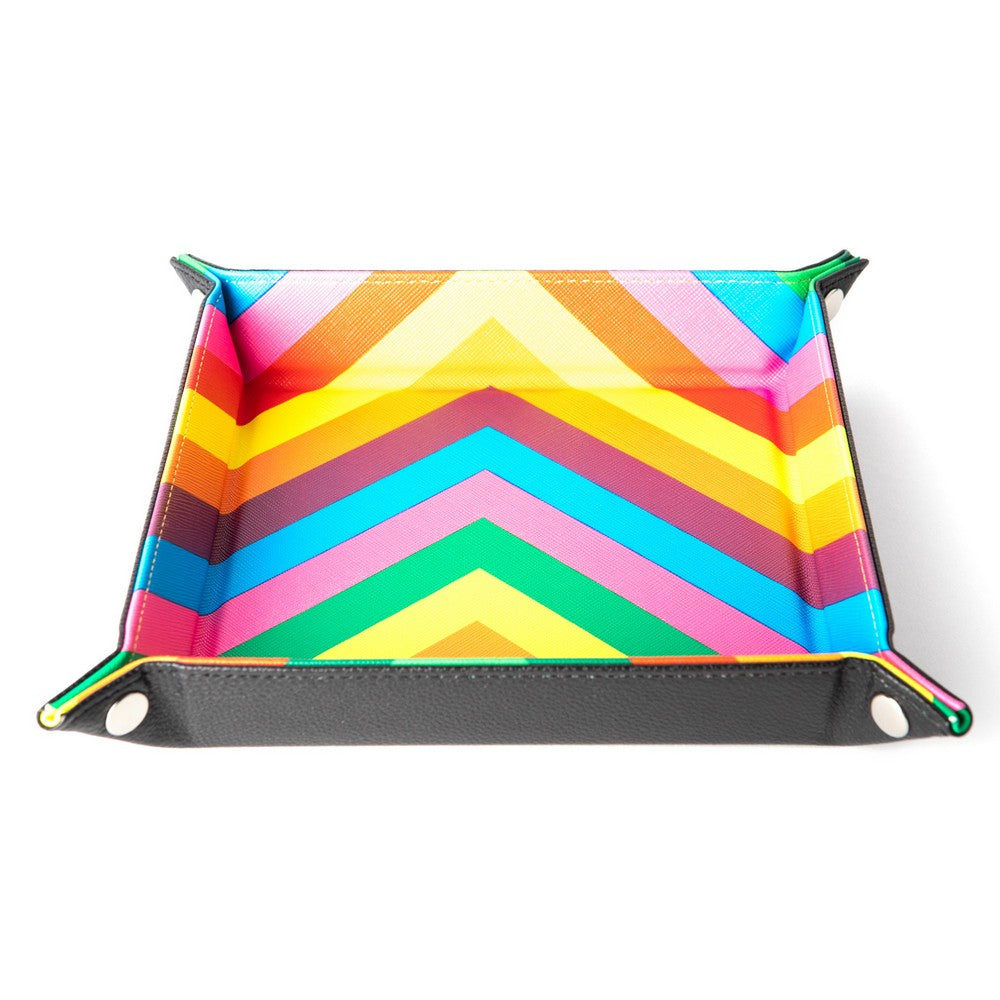 Fanroll: Fold Up Dice Tray w/ PU Leather Backing: Leather Rainbow
