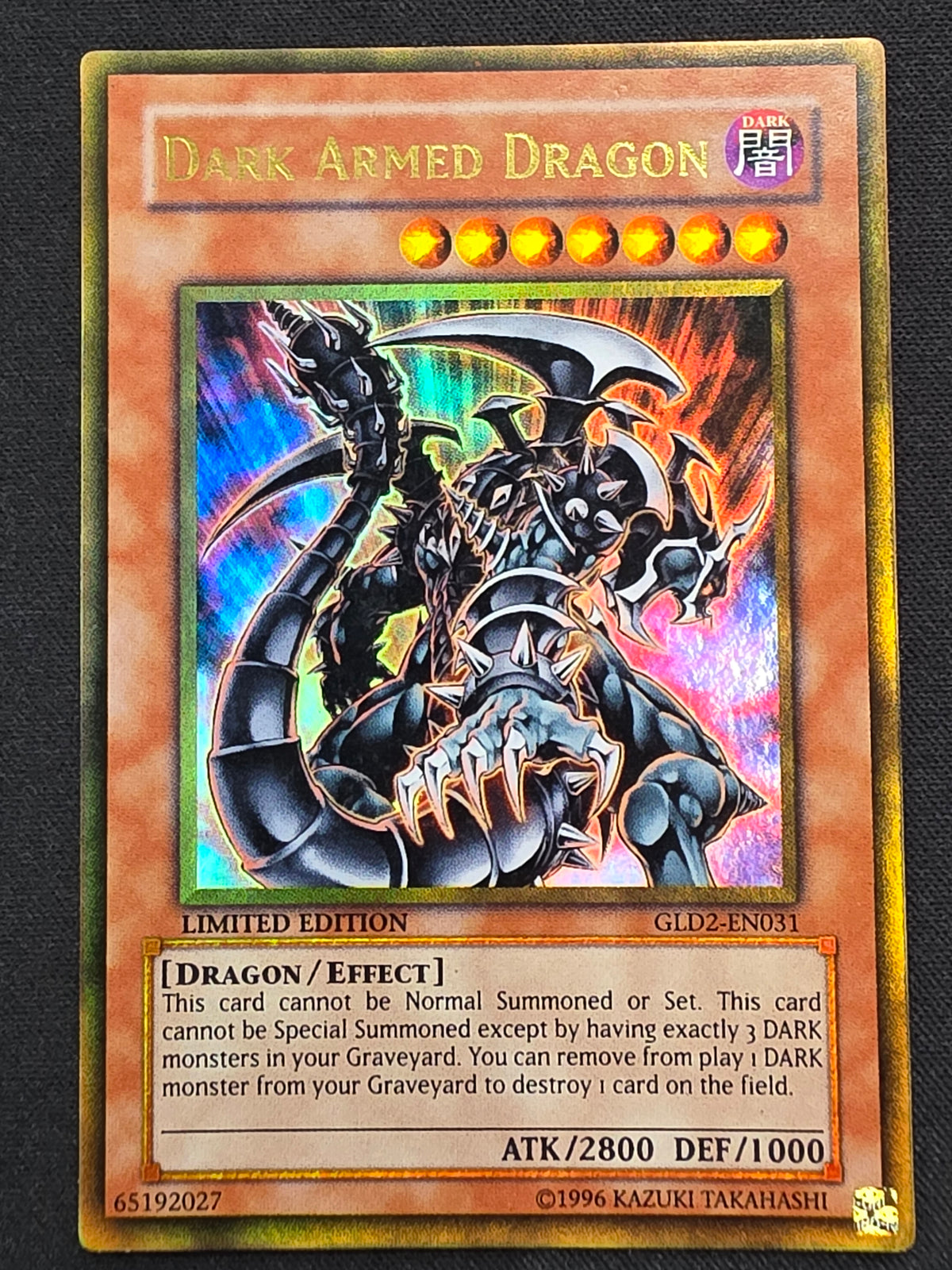 Dark Armed Dragon (GLD2-EN031, Gold Ultra Rare, Limited Edition)