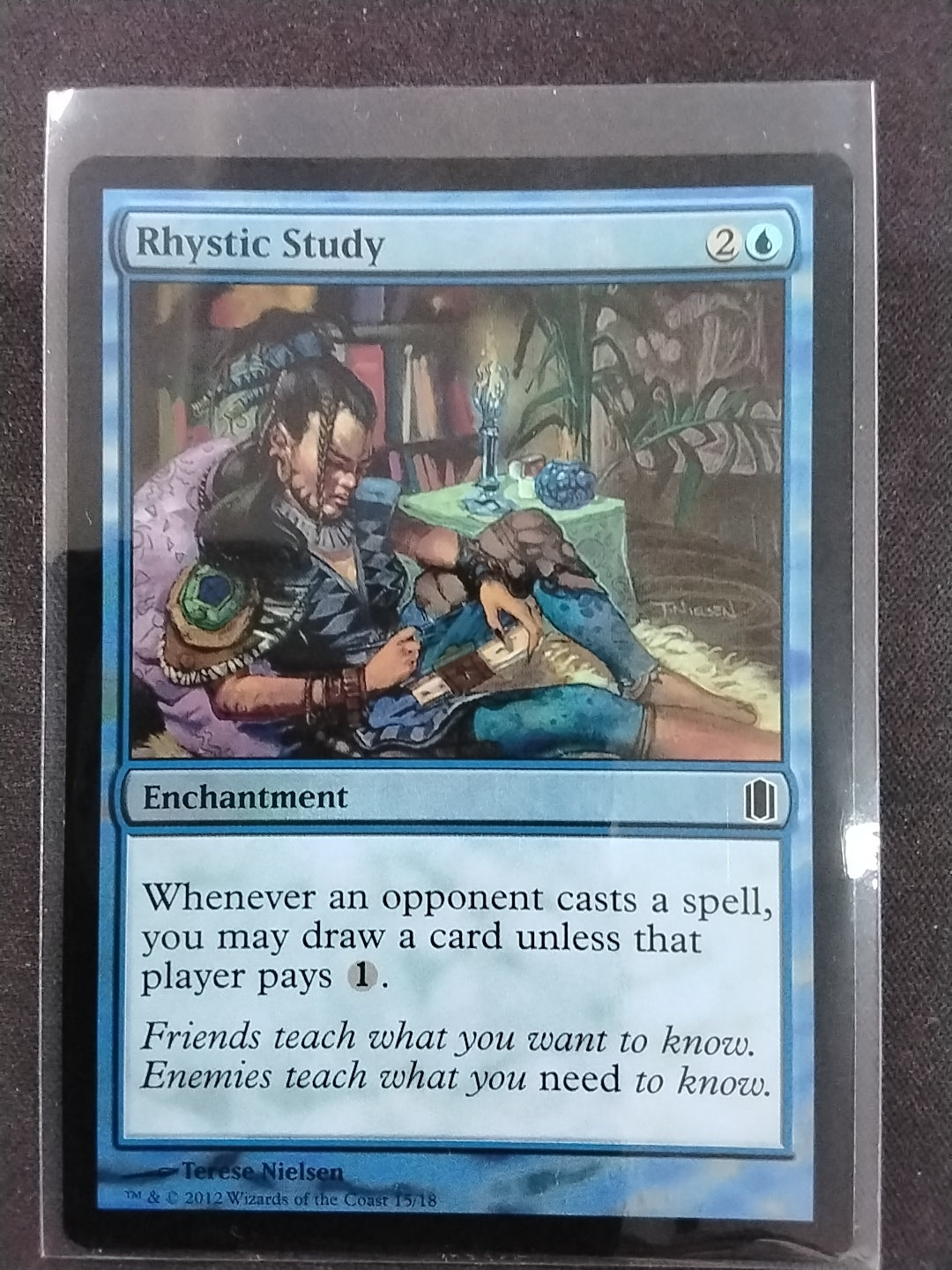 Rhystic Study (Commander's Arsenal Foil)