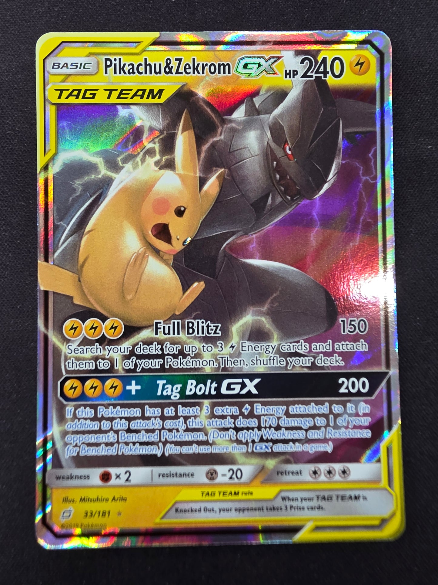 Pikachu and Zekrom GX Tag Team 33/181