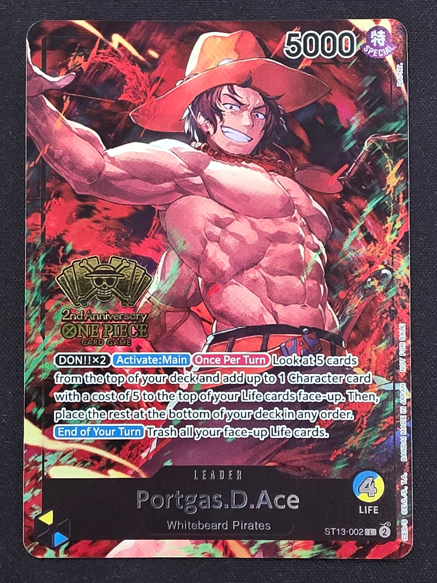Portgas.D.Ace (ST13-002, 2nd Anniversary Stamped)