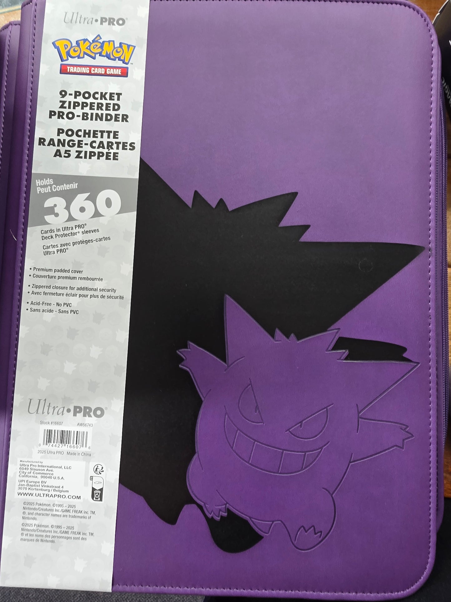 UP Pokemon 9 Pocket Zippered Pro-Binder -Gengar!