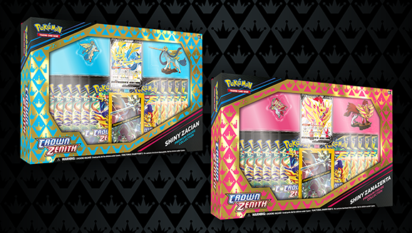 Pokemon Crown Zenith Shiny Zamazenta/Zacian Premium Figure Collection