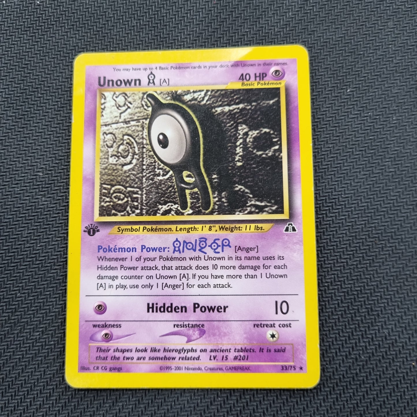 Unown A - Gym Challenge - 1st Edition