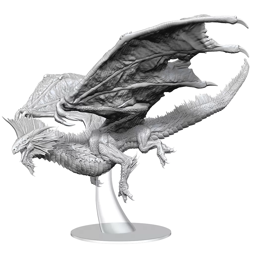 D&D: Nolzurs Marvelous Miniatures Adult Silver Dragon Unpainted