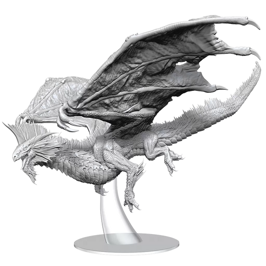 D&D: Nolzurs Marvelous Miniatures Adult Silver Dragon Unpainted