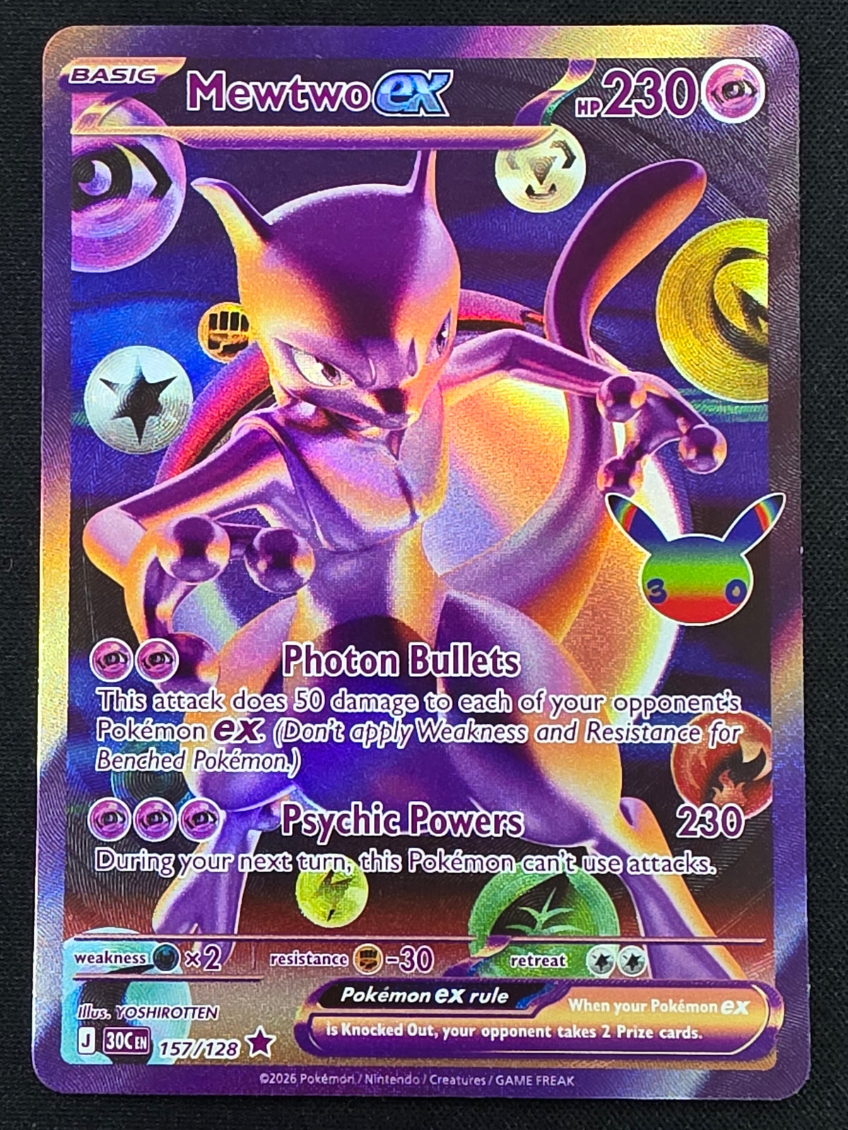 Mewtwo EX (157/128, 30th Anniversary Futuristic) (Copy)