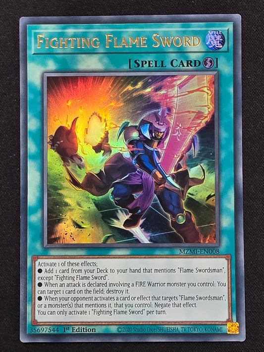 Fighting Flame Sword (MZMI-EN008, Ultra Rare, 1st Edition)