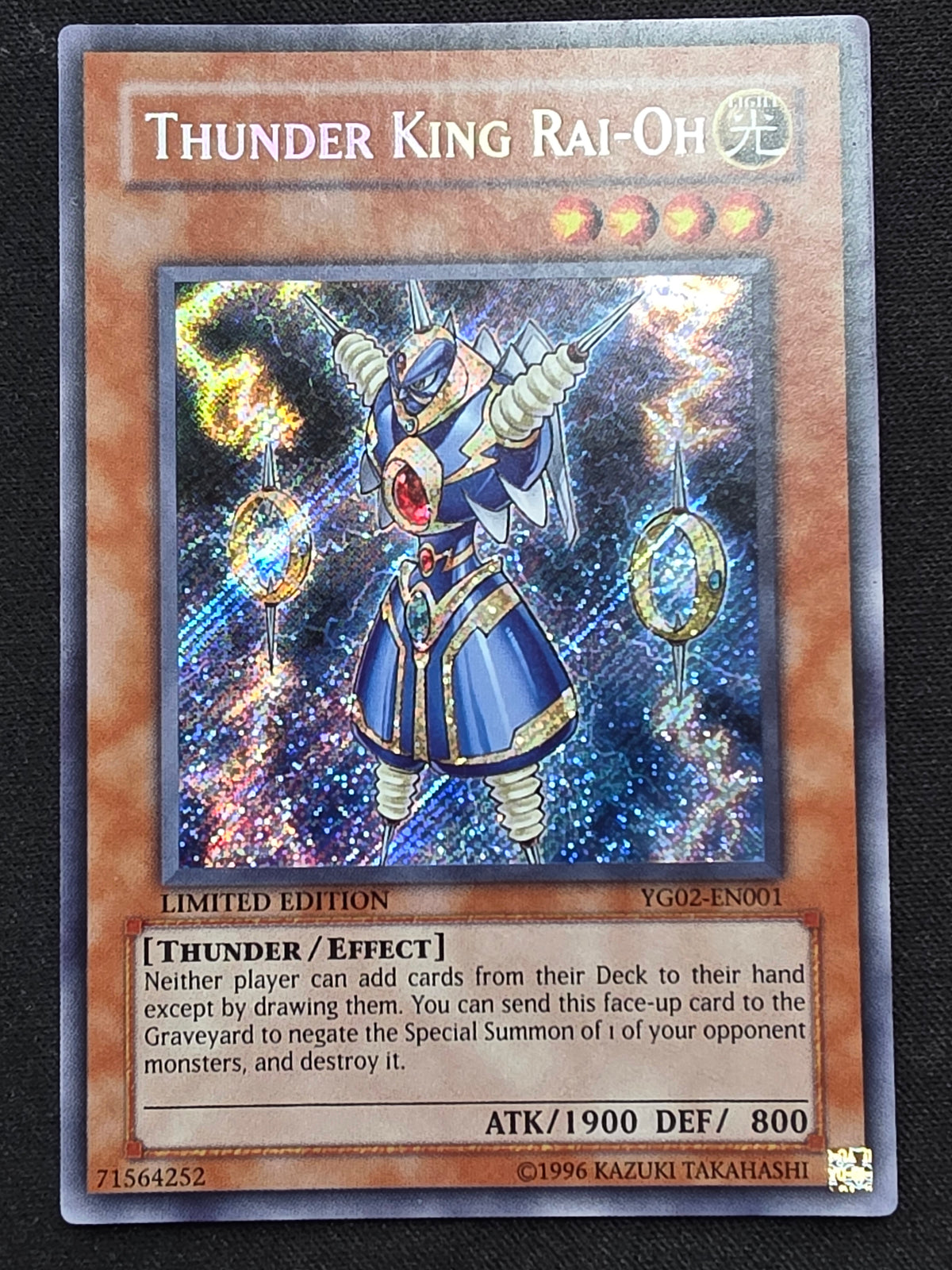Thunder King Rai-Oh (YG02-EN001, Secret Rare, Limited Edition)