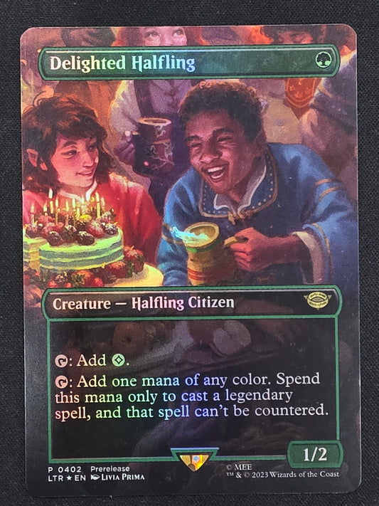 Delighted Halfling (LTR, Borderless Foil)