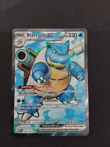Blastoise EX Holo Foil (MEW 184/165)