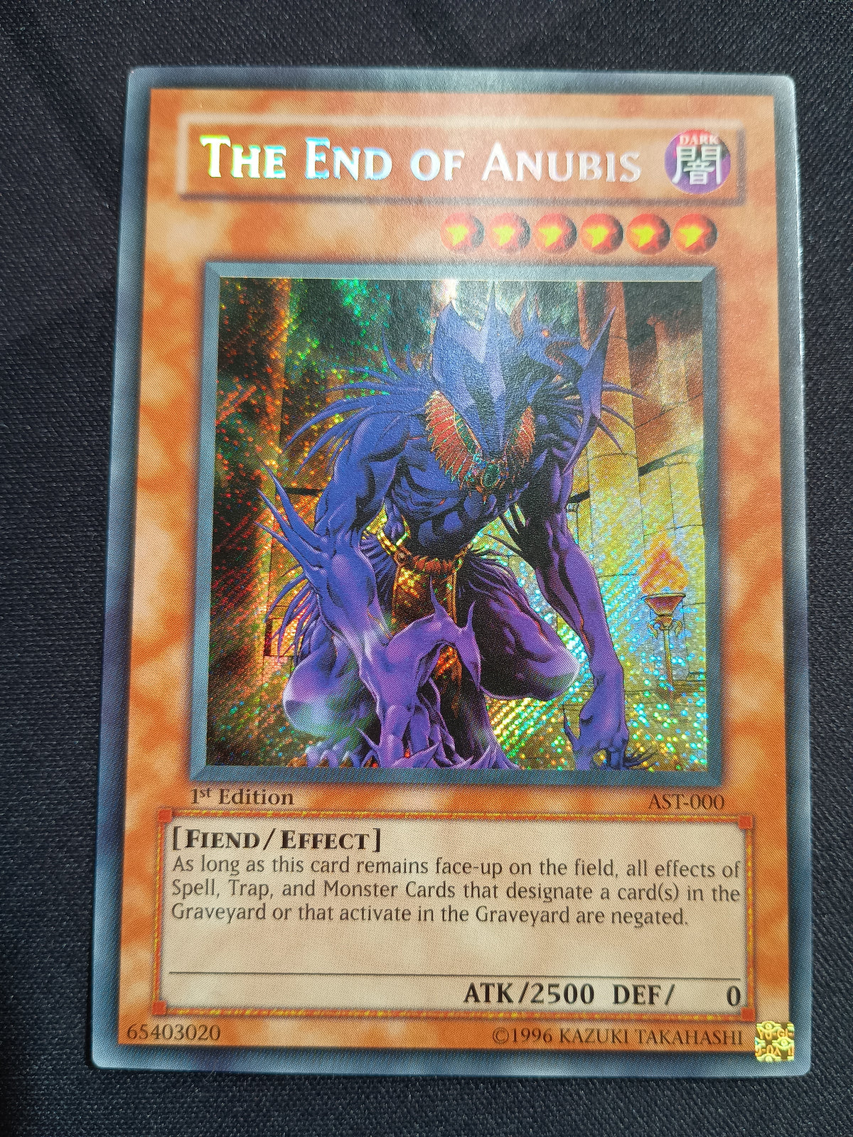 The End Of Anubis (Ancient Sanctuary, Secret Rare, Ast-000, 1st Ed., DMG)