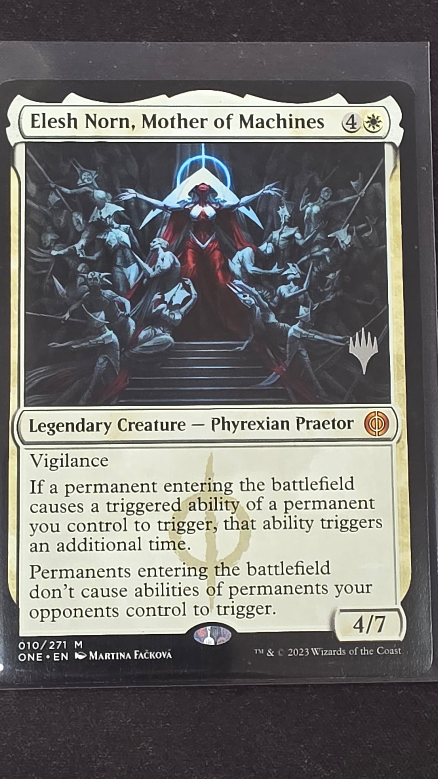 Elesh Norn, Mother of Machines (ONE, Promo Stamped)
