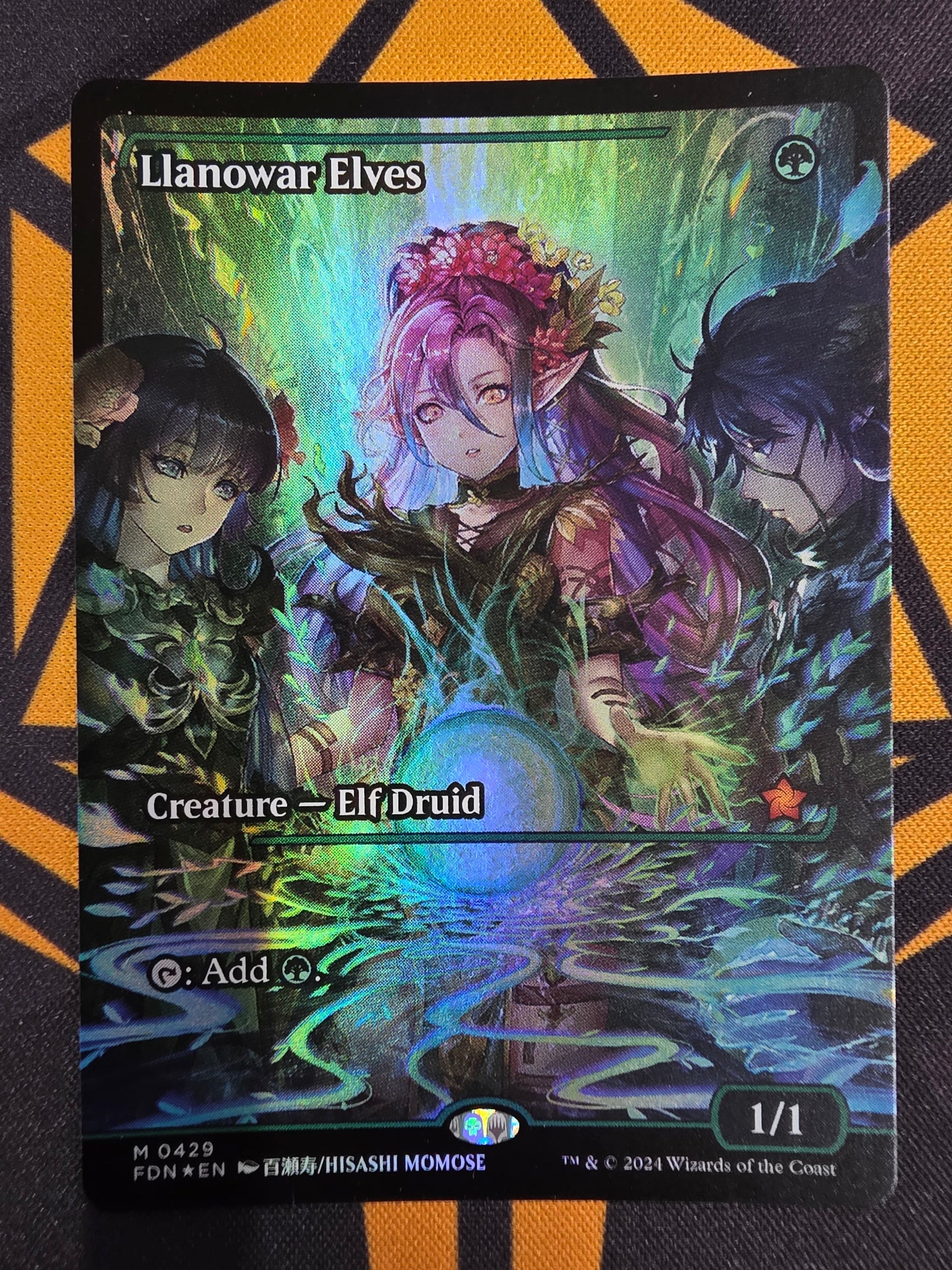 Llanowar Elves (FDN showcase foil)