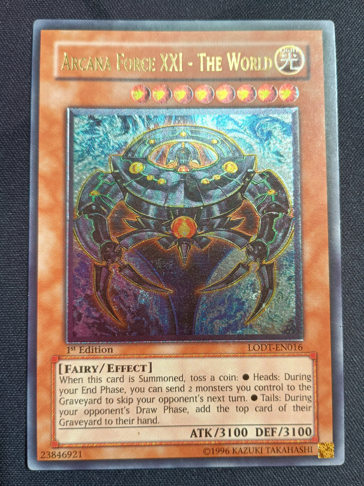 Arcana Force XXI - The World (Light of Destruction, Ultimate Rare, LODT-EN016, 1st Ed.)