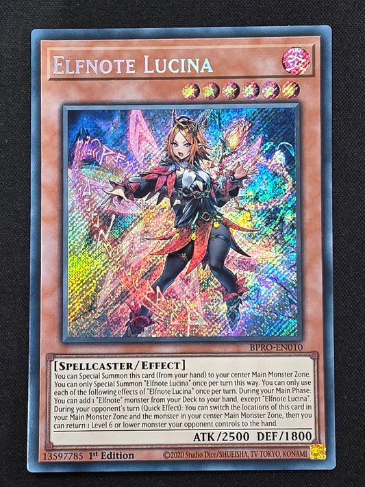 Elfnote Lucina (BPRO-EN010, Secret Rare 1st Edition)