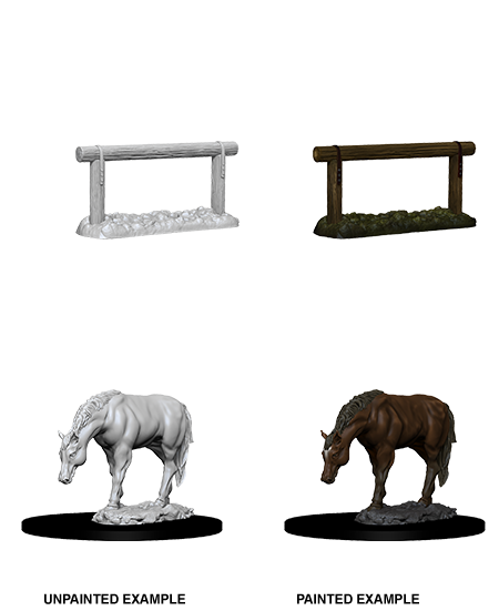 Horse and hitch (UNPAINTED)