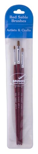 DAS Red Sable Brushes 25-V 3 Pack