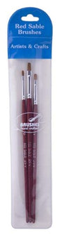 DAS Red Sable Brushes 25-V 3 Pack
